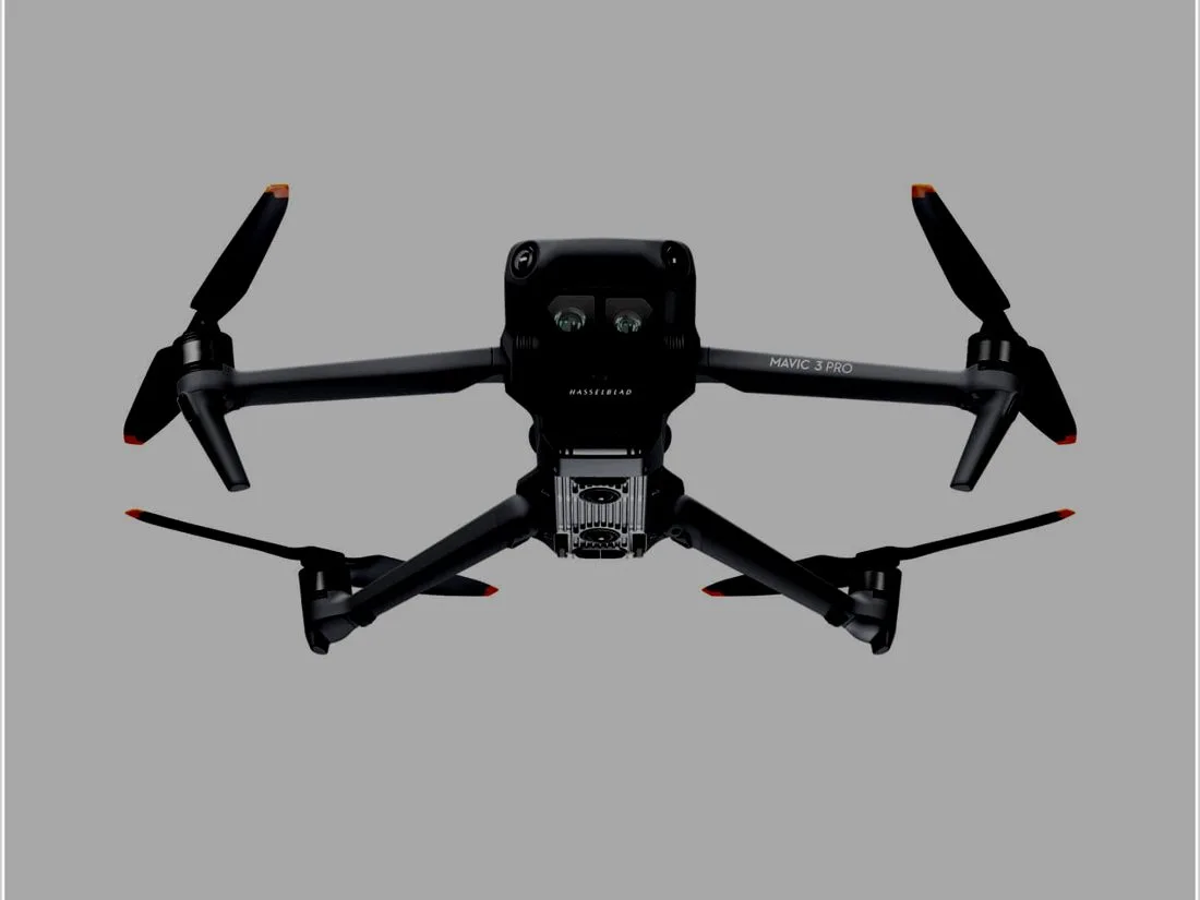 MAVIC 3 PRO • 4/3 CMOS Hasselblad camera • Dual focal length telephoto • Apple ProRes encoding • 43-minute flight time • Omnidirectional obstacle avoidance • 15km 1080p image transmission