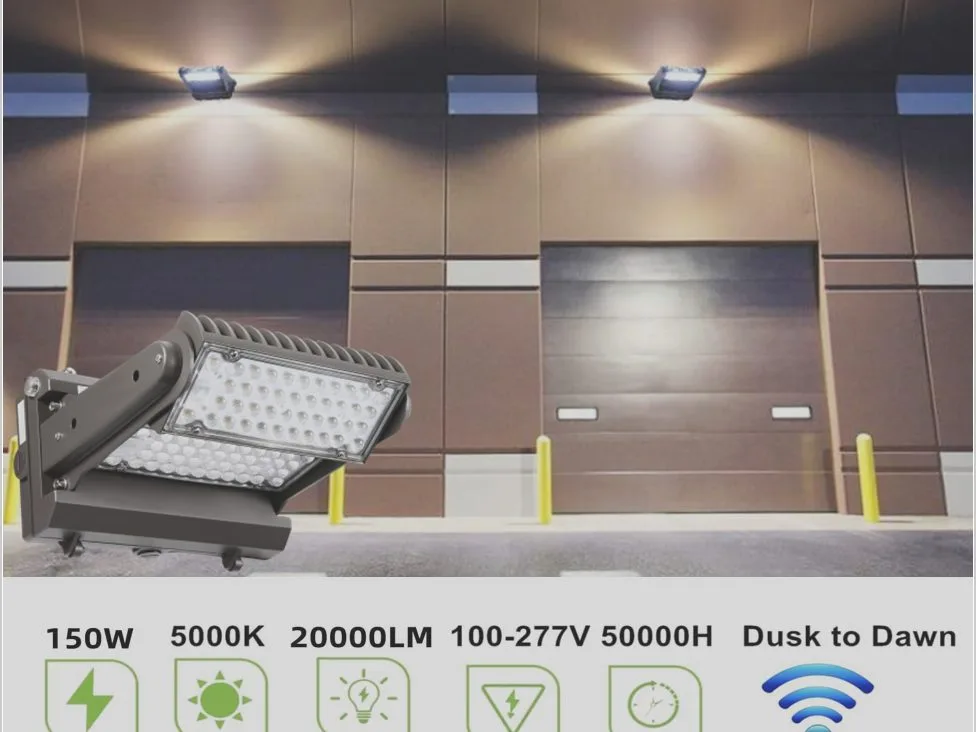 150W Rotatable LED Wall Pack 0-270° adjustable, IP65
